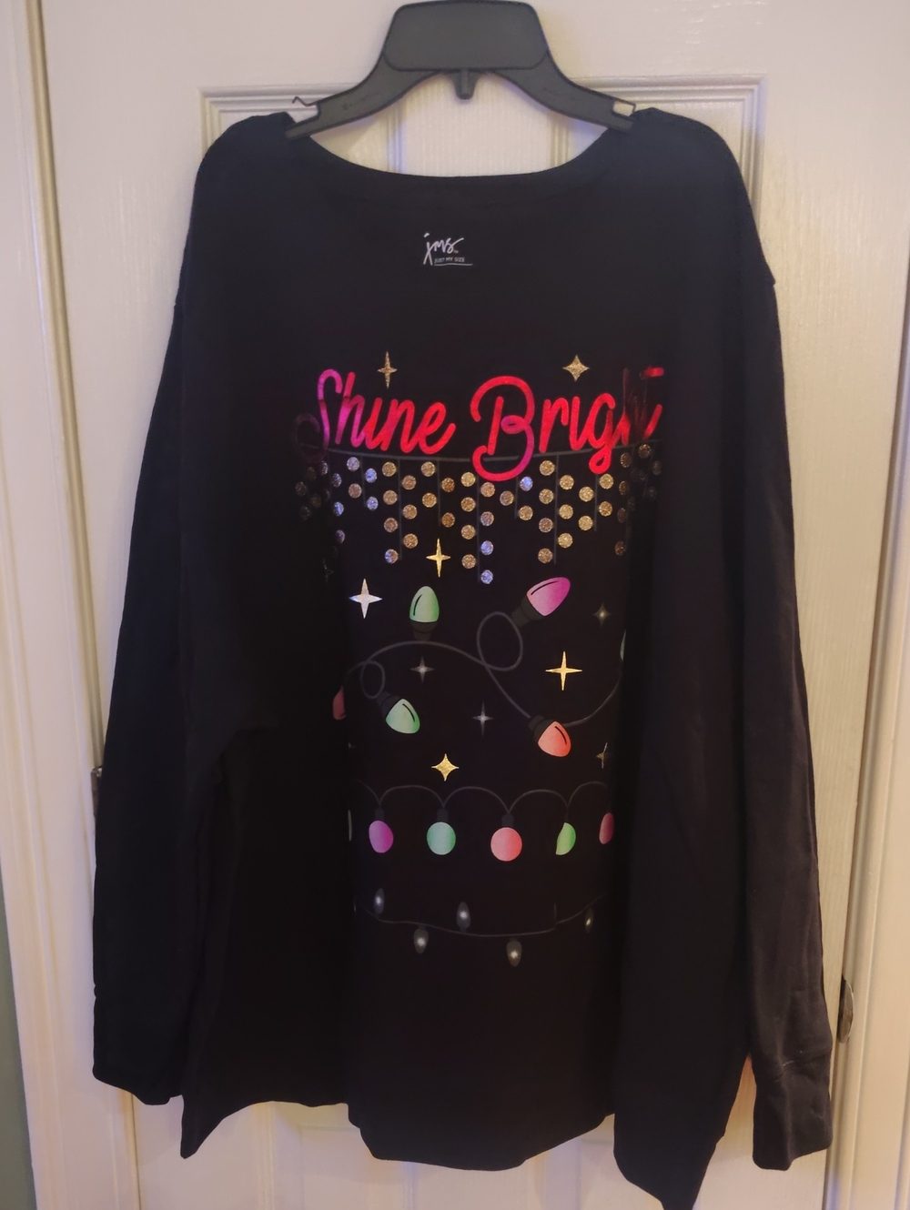 Just My Size Black 'Shine Bright' Long-Sleeve Graphic Sweatshirt